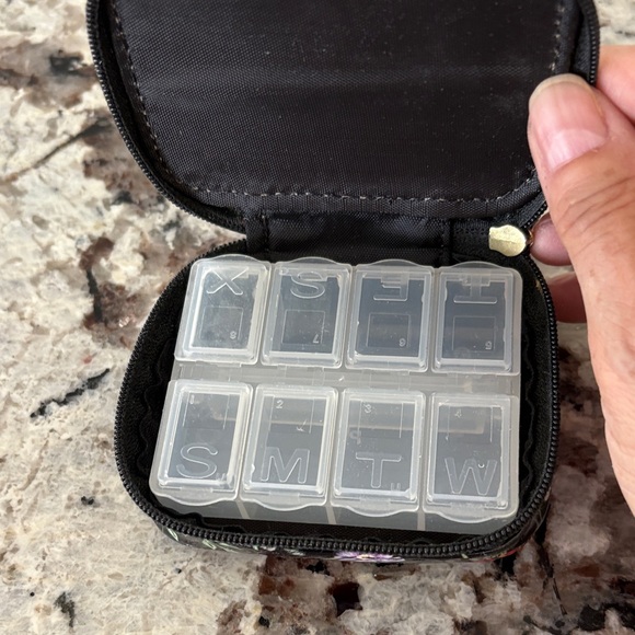 Floral Black PILL BOX - Picture 4 of 7